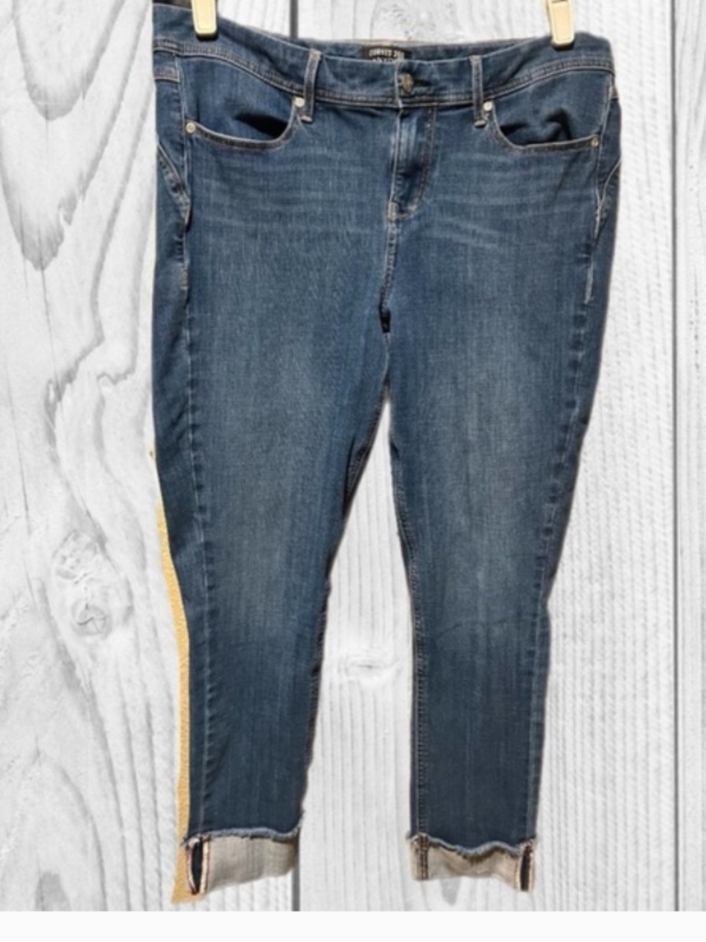 NYDJ Dark Blue Cropped Jeans Curved 360 Boost size 12 modern classic